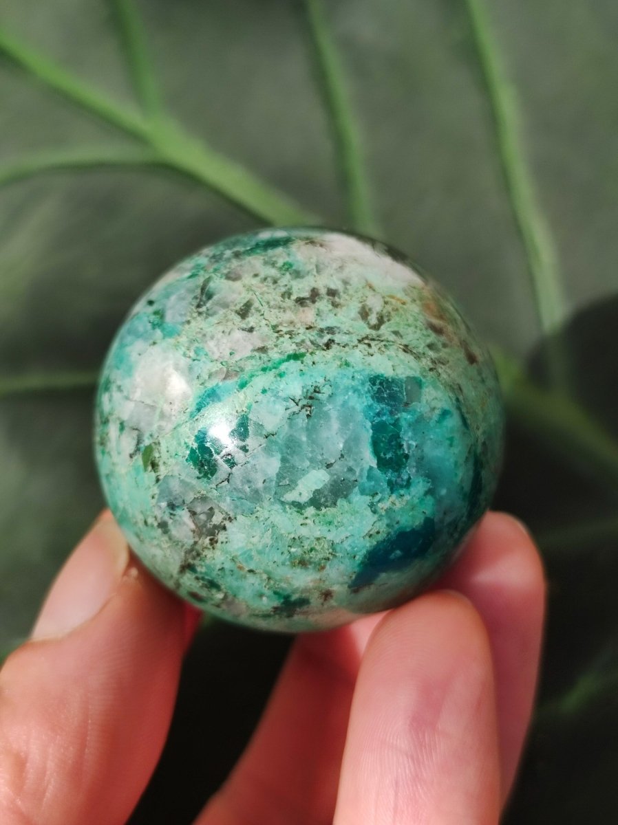 Chrysocoll AAA Sphere ~ Magische Edelstein Kugel Massage & Deko Crystal Meditation Heilstein Rarität Sammler Mineral buy Rund Chrysokolla Boho