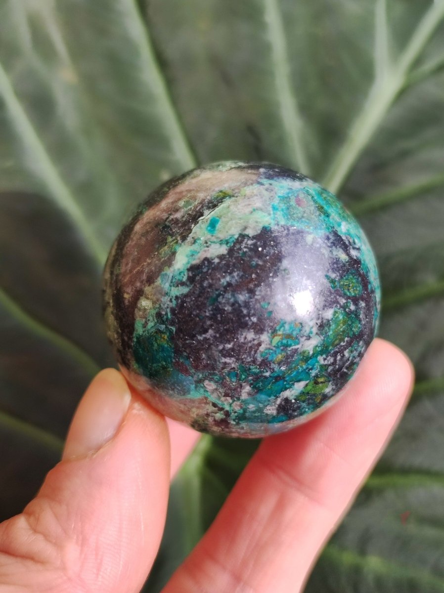 Chrysocoll AAA Sphere ~ Magische Edelstein Kugel Massage & Deko Crystal Meditation Heilstein Rarität Sammler Mineral Rund Chrysokolla Boho - Art of Nature Berlin