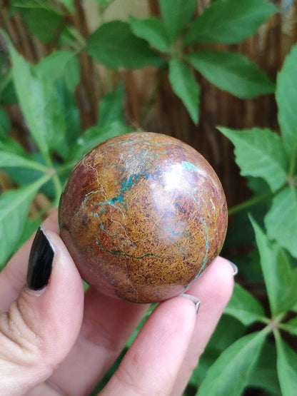 Chrysocoll AAA Sphere ~ Magische Edelstein Kugel Massage & Deko Crystal Meditation Heilstein Rarität Sammler Mineral Rund Chrysokolla Boho - Art of Nature Berlin