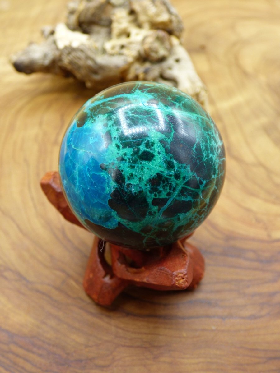 Chrysocoll AAA Sphere ~ Magische Edelstein Kugel Massage & Deko Crystal Meditation Heilstein Rarität Sammler Mineral Rund Chrysokolla Boho - Art of Nature Berlin