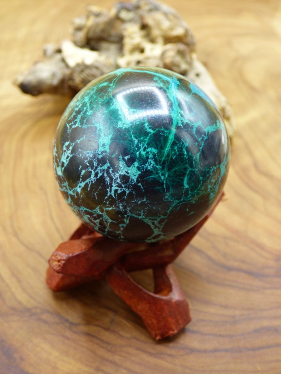 Chrysocoll AAA Sphere ~ Magische Edelstein Kugel Massage & Deko Crystal Meditation Heilstein Rarität Sammler Mineral Rund Chrysokolla Boho - Art of Nature Berlin