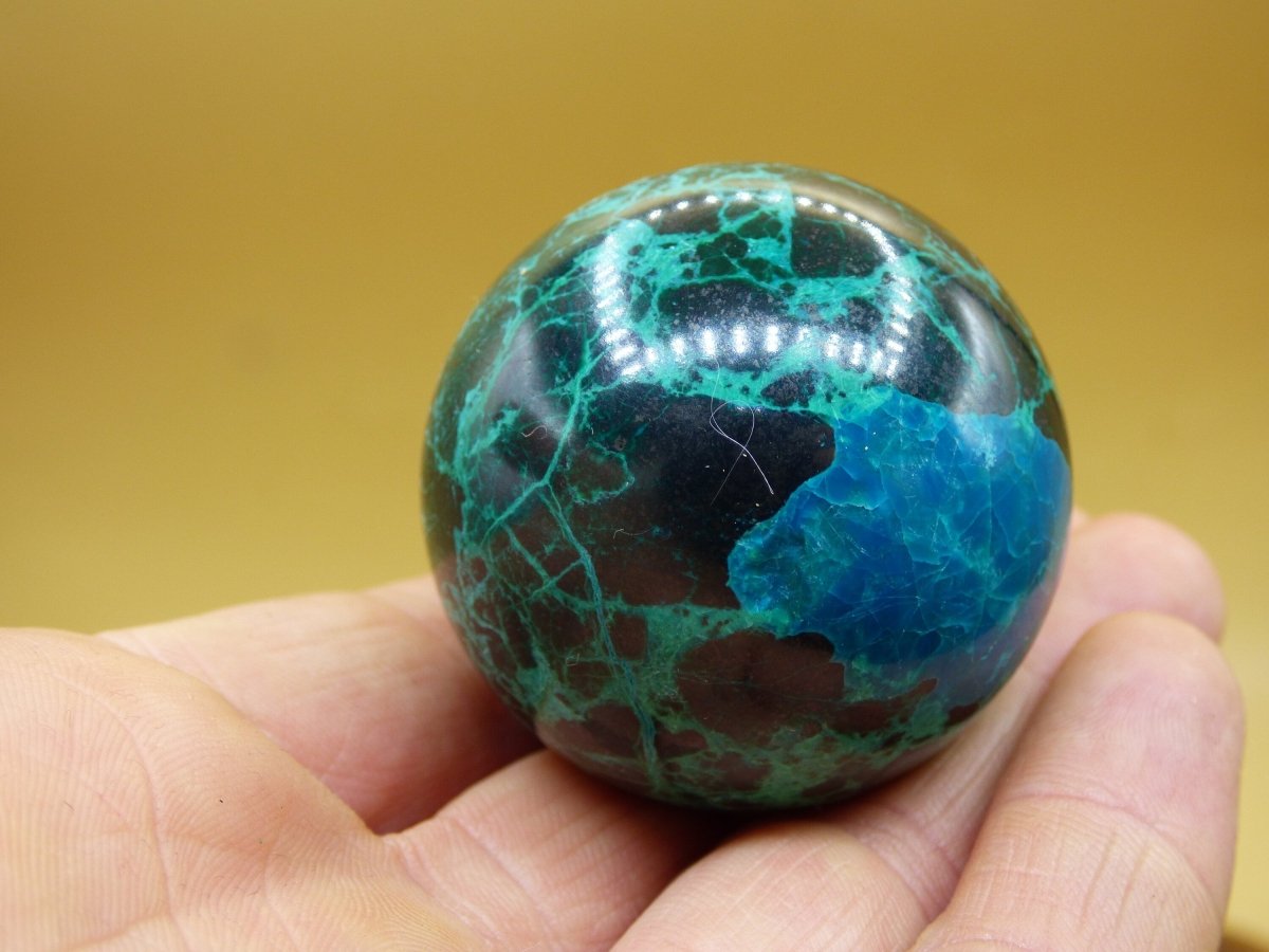 AZURIT Chrysocoll AAA Sphere ~ Magic Gemstone Ball Massage online & Decoration Crystal Meditation Healing Stone Rarity Collector Mineral Round Chrysokolla