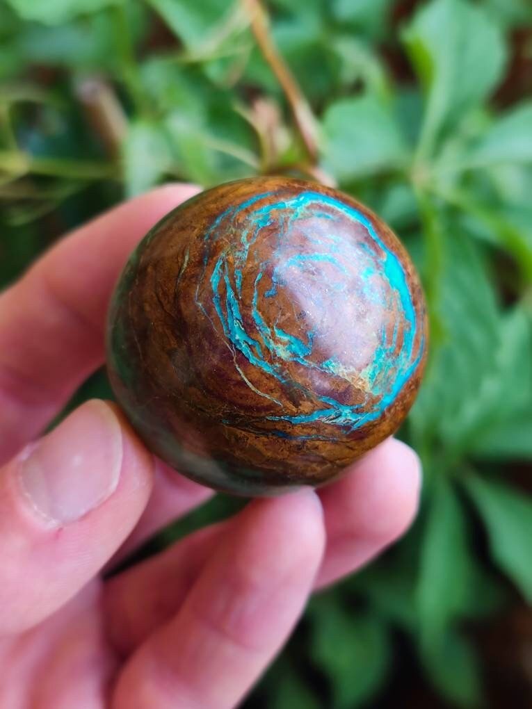 Chrysocoll AAA Sphere ~ Magische Edelstein Kugel Massage & Deko Crystal Meditation Heilstein Rarität Sammler Mineral Rund Chrysokolla Boho - Art of Nature Berlin