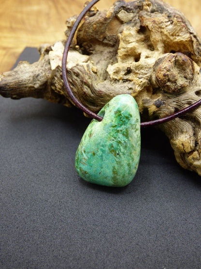 Chrysocoll Chrysokoll Chrysocolla Edelstein Kette blau Natur HIPPIE GOA Boho Ethno Heilstein Kristalle Schmuck Anhänger Mann Frau Geschenk - Art of Nature Berlin