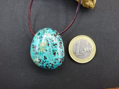 Chrysocoll Chrysokoll Chrysocolla Edelstein Kette blau Natur HIPPIE GOA Boho Ethno Heilstein Kristalle Schmuck Anhänger Mann Frau Geschenk - Art of Nature Berlin