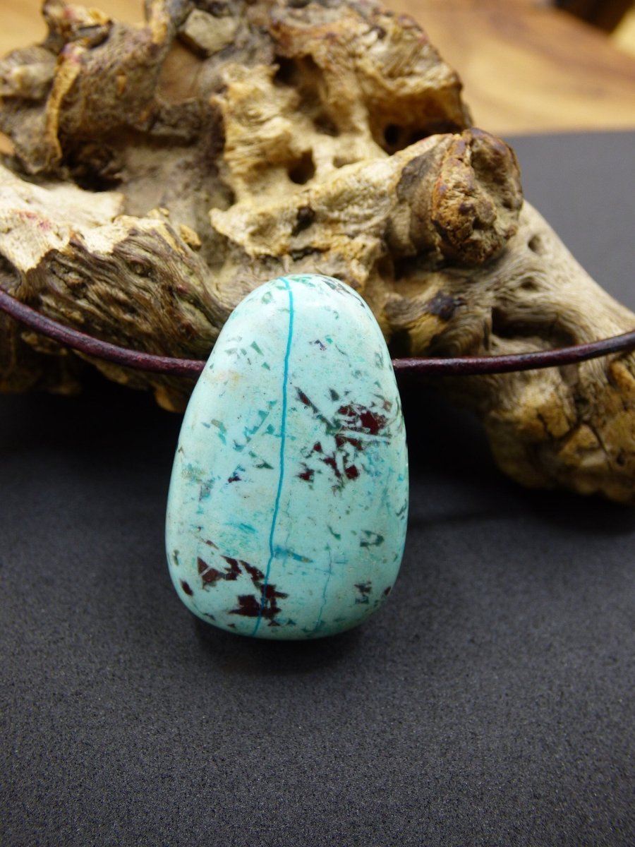 Chrysocoll Chrysokoll Chrysocolla Edelstein Kette blau Natur HIPPIE GOA Boho Ethno Heilstein Kristalle Schmuck Anhänger Mann Frau Geschenk - Art of Nature Berlin