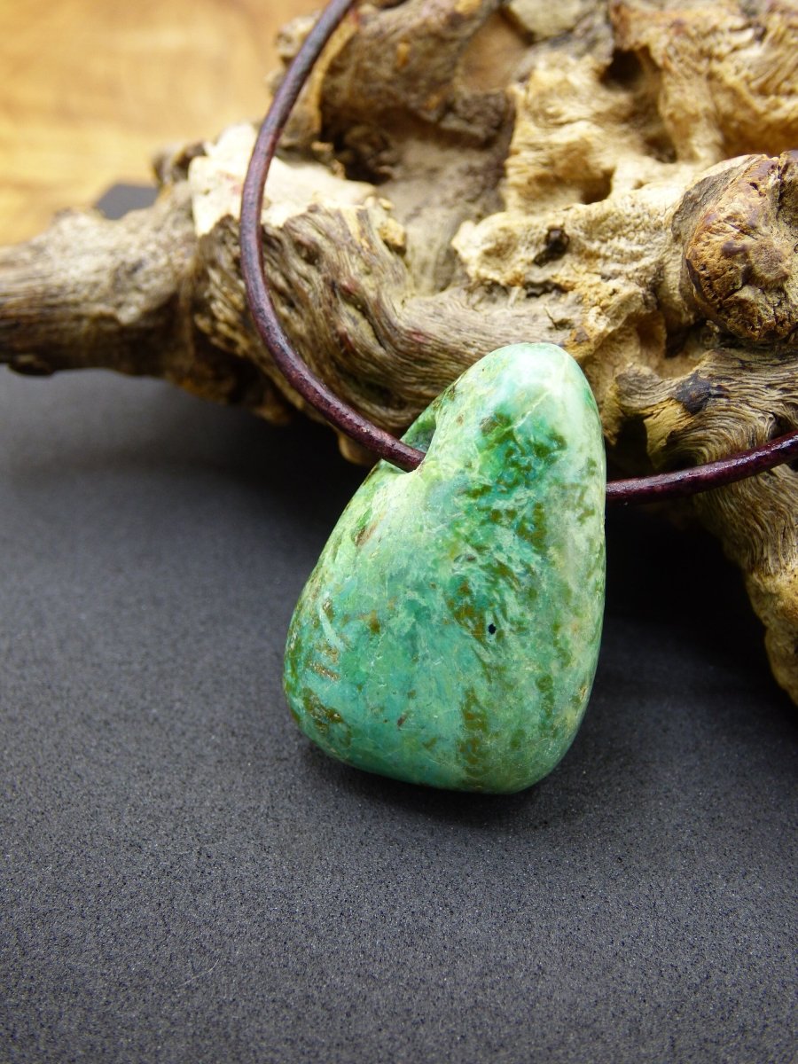 Chrysocoll Chrysokoll Chrysocolla Edelstein Kette blau Natur HIPPIE GOA Boho Ethno Heilstein Kristalle Schmuck Anhänger Mann Frau Geschenk - Art of Nature Berlin