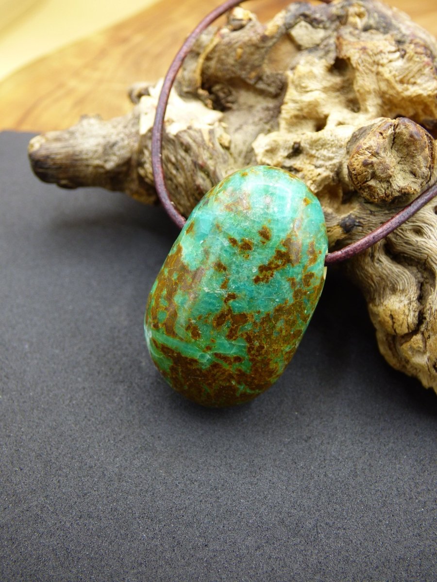 Chrysocoll Chrysokoll Chrysocolla Edelstein Kette blau Natur HIPPIE GOA Boho Ethno Heilstein Kristalle Schmuck Anhänger Mann Frau Geschenk - Art of Nature Berlin