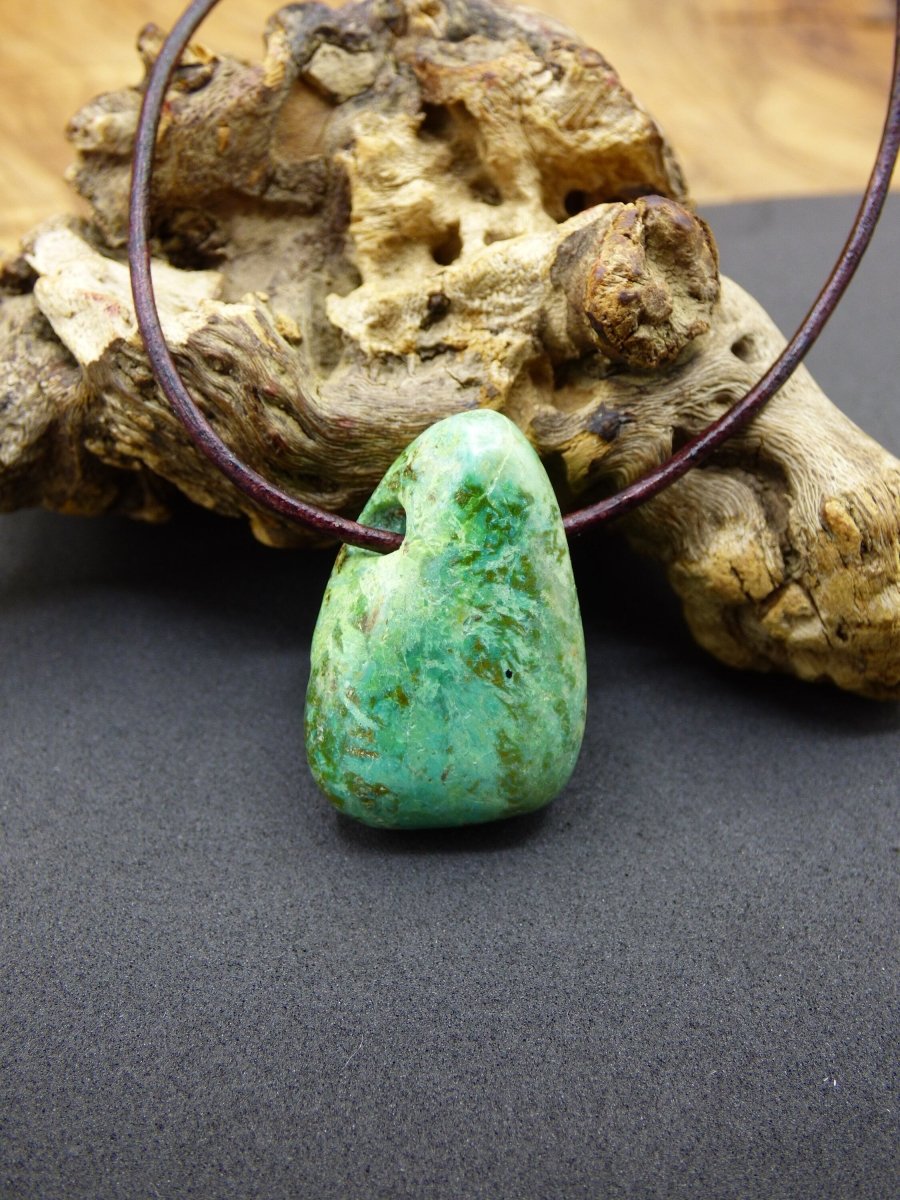 Chrysocoll Chrysokoll Chrysocolla Edelstein Kette blau Natur HIPPIE GOA Boho Ethno Heilstein Kristalle Schmuck Anhänger Mann Frau Geschenk - Art of Nature Berlin