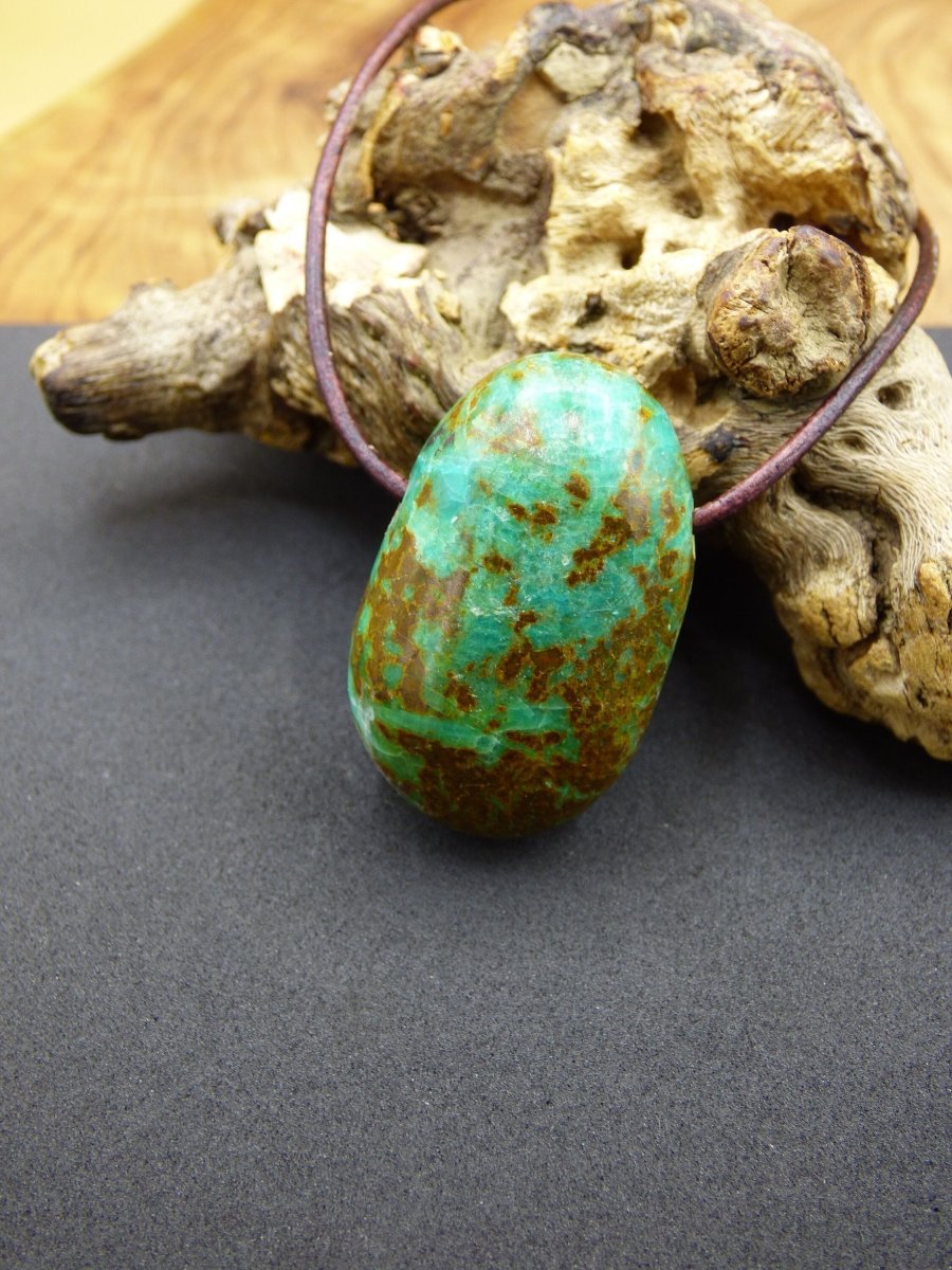 Chrysocoll Chrysokoll Chrysocolla Edelstein Kette blau Natur HIPPIE GOA Boho Ethno Heilstein Kristalle Schmuck Anhänger Mann Frau Geschenk - Art of Nature Berlin