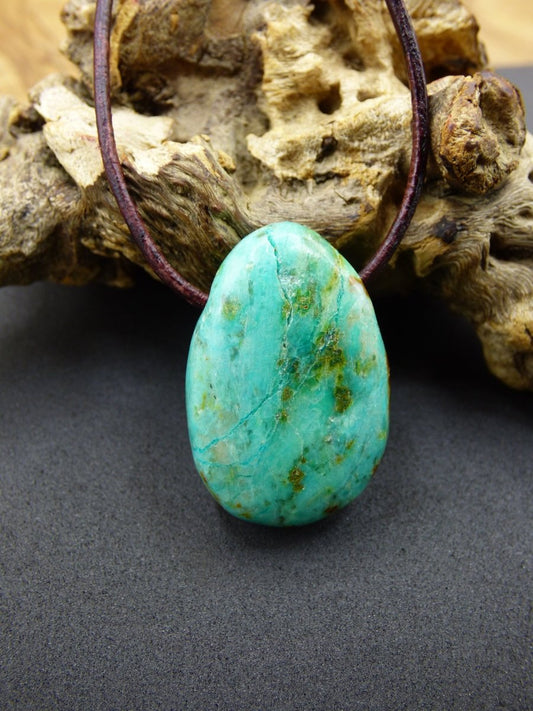 Chrysocoll Chrysokoll Chrysocolla Edelstein Kette blau Natur HIPPIE GOA Boho Ethno Heilstein Kristalle Schmuck Anhänger Mann Frau Geschenk - Art of Nature Berlin