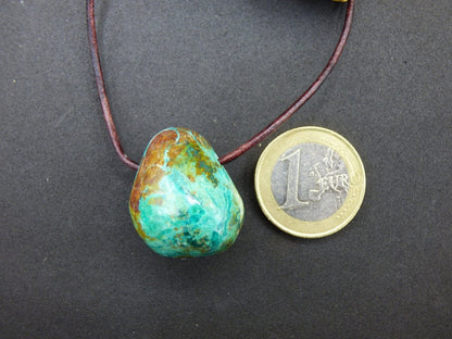 Chrysocoll Chrysokoll Chrysocolla Edelstein Kette blau Natur HIPPIE GOA Boho Ethno Heilstein Kristalle Schmuck Anhänger Mann Frau Geschenk - Art of Nature Berlin