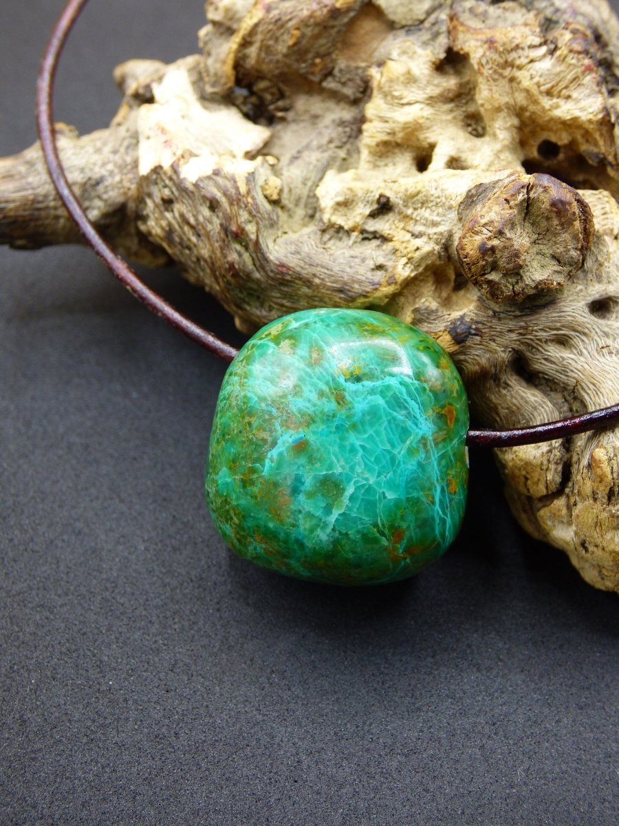 Chrysocoll Chrysokoll Chrysocolla ~ Edelstein Kette ~HIPPIE ~GOA ~Boho ~Ethno ~Nature ~Heilstein - Art of Nature Berlin