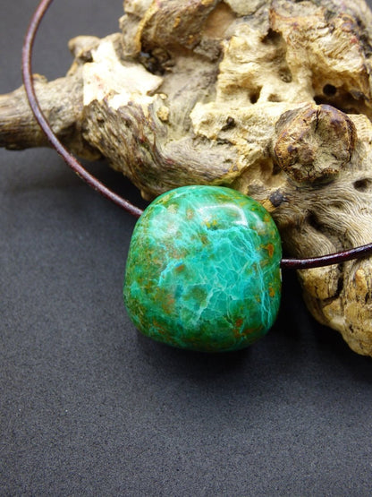 Chrysocoll Chrysokoll Chrysocolla ~ Edelstein Kette ~HIPPIE ~GOA ~Boho ~Ethno ~Nature ~Heilstein - Art of Nature Berlin