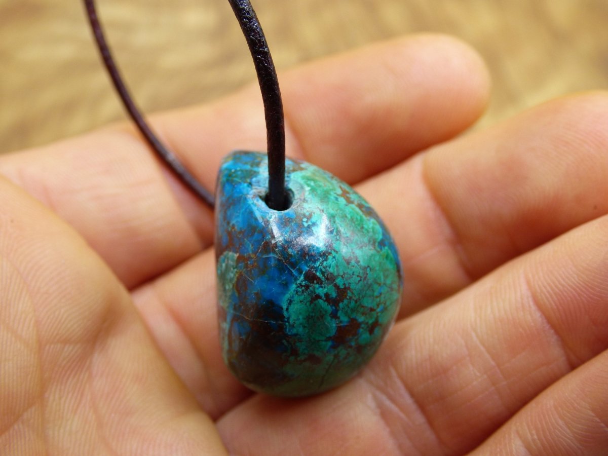 Chrysocoll Chrysokoll Chrysocolla ~ Edelstein Kette ~HIPPIE ~GOA ~Boho ~Ethno ~Nature ~Heilstein - Art of Nature Berlin