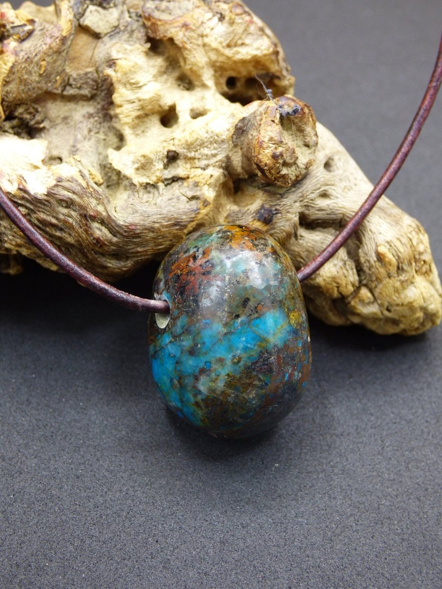 Chrysocoll Chrysokoll Chrysocolla ~ Edelstein Kette ~HIPPIE ~GOA ~Boho ~Ethno ~Nature ~Heilstein - Art of Nature Berlin