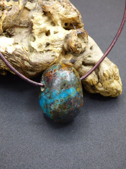 Chrysocoll Chrysokoll Chrysocolla ~ Edelstein Kette ~HIPPIE ~GOA ~Boho ~Ethno ~Nature ~Heilstein - Art of Nature Berlin