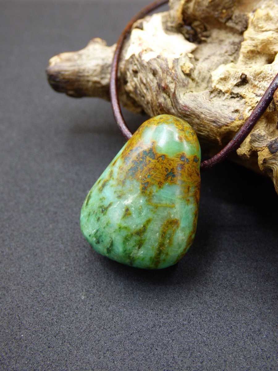 Chrysocoll Chrysokoll Chrysocolla ~ Edelstein Kette ~HIPPIE ~GOA ~Boho ~Ethno ~Nature ~Heilstein - Art of Nature Berlin