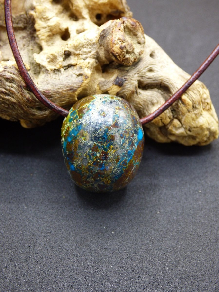 Chrysocoll Chrysokoll Chrysocolla ~ Edelstein Kette ~HIPPIE ~GOA ~Boho ~Ethno ~Nature ~Heilstein - Art of Nature Berlin