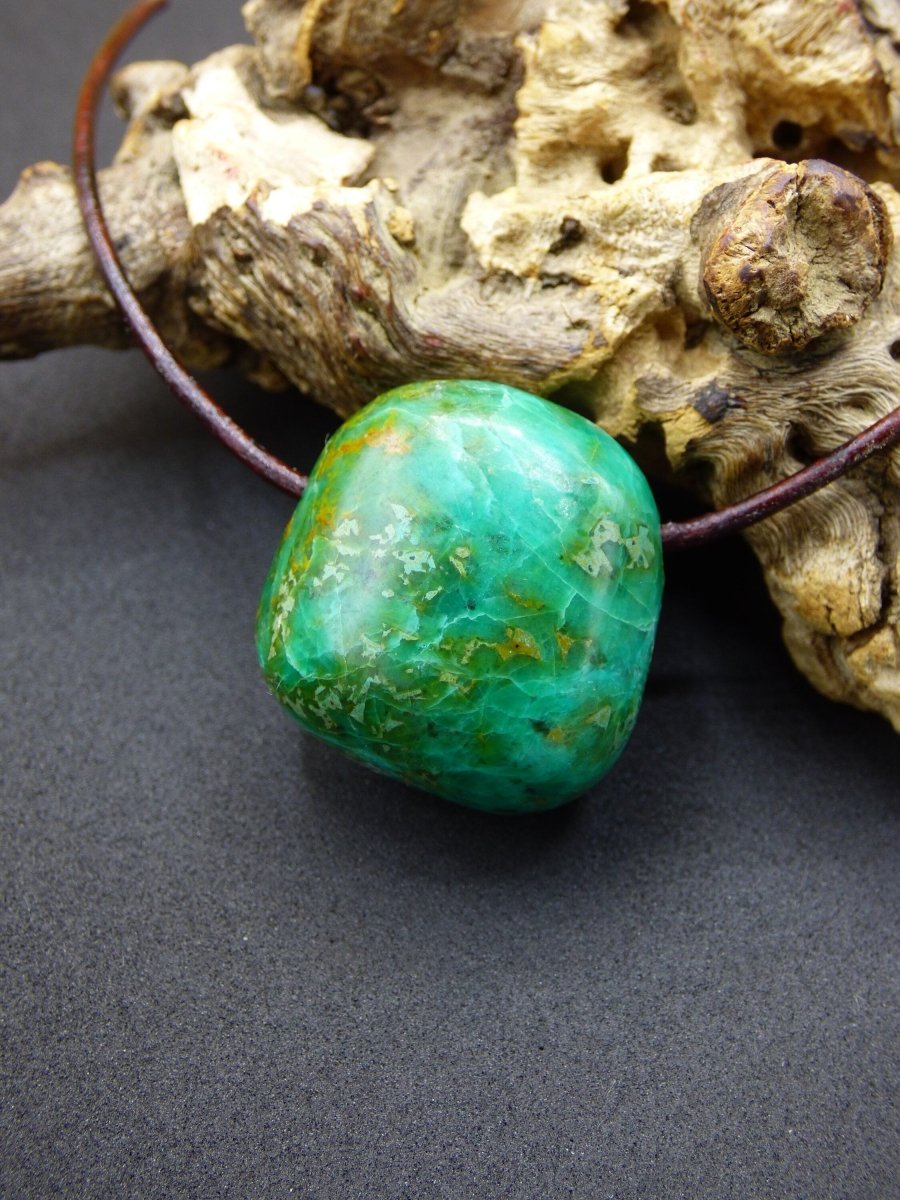 Chrysocoll Chrysokoll Chrysocolla ~ Edelstein Kette ~HIPPIE ~GOA ~Boho ~Ethno ~Nature ~Heilstein - Art of Nature Berlin