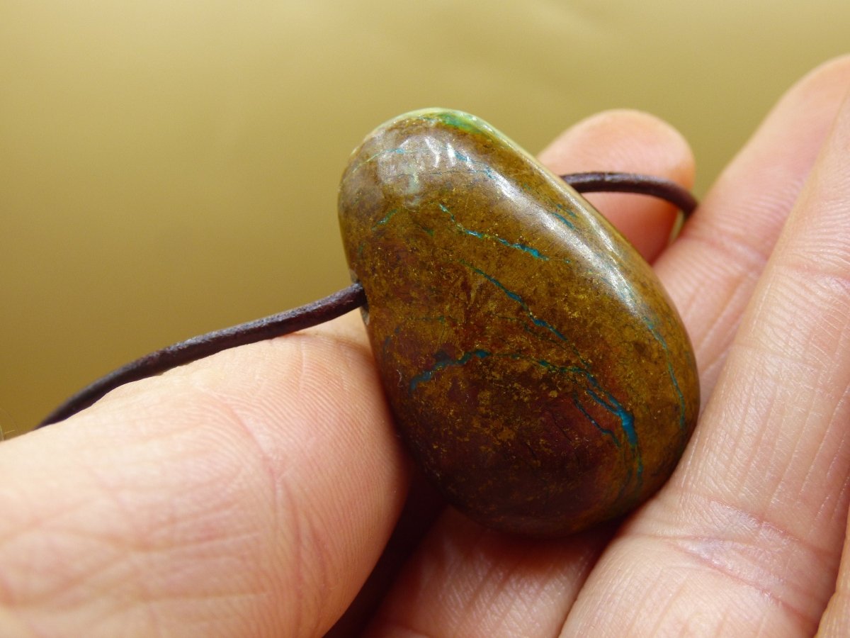 Chrysocoll Chrysokoll Chrysocolla ~ Edelstein Kette ~HIPPIE ~GOA ~Boho ~Ethno ~Nature ~Heilstein - Art of Nature Berlin