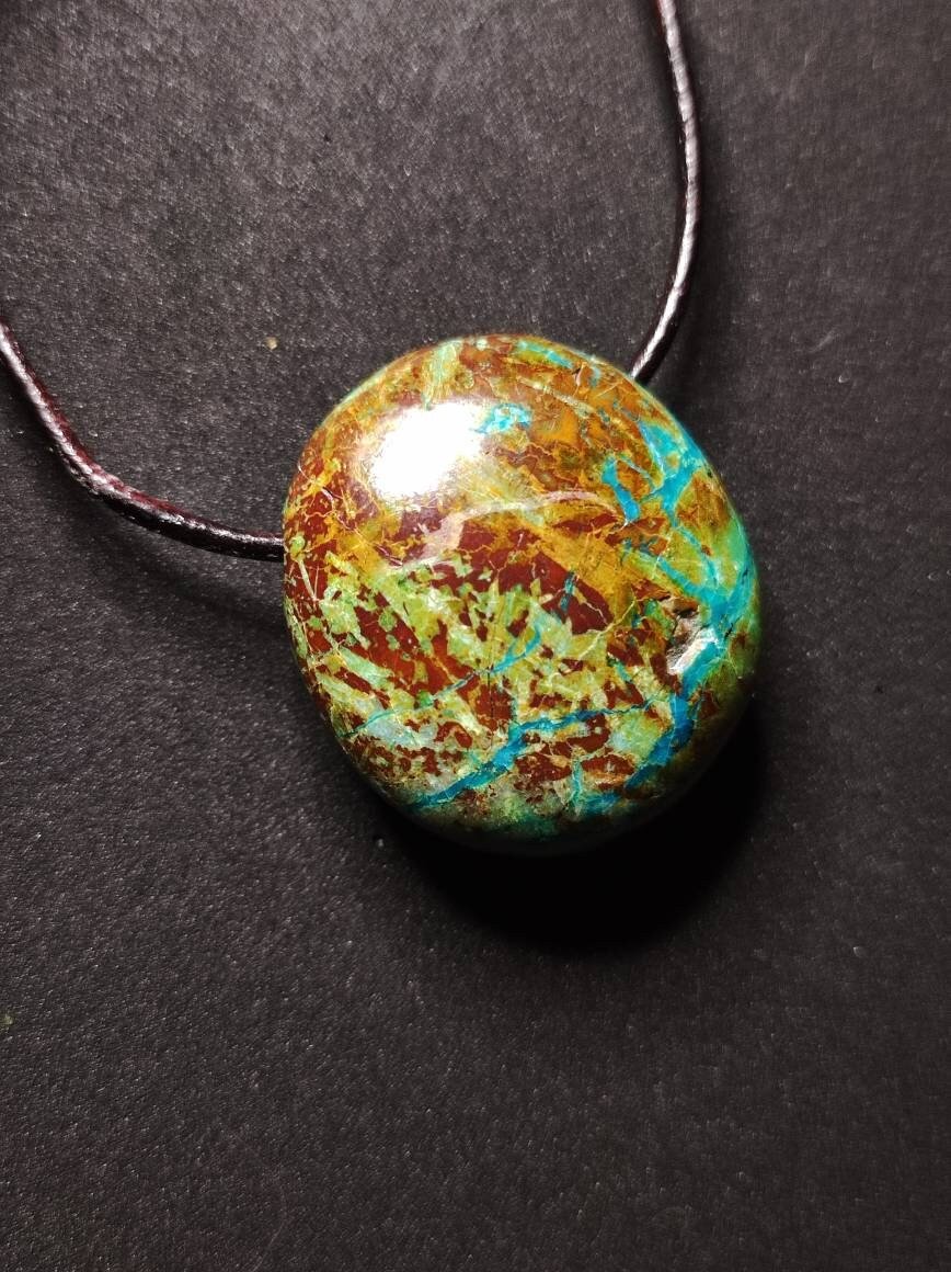 Chrysocoll Chrysokoll Chrysocolla ~ Edelstein Kette ~HIPPIE ~GOA ~Boho ~Ethno ~Nature ~Heilstein - Art of Nature Berlin