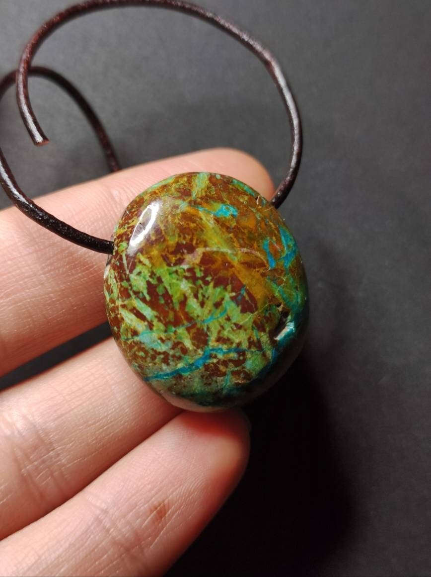 Chrysocoll Chrysokoll Chrysocolla ~ Edelstein Kette ~HIPPIE ~GOA ~Boho ~Ethno ~Nature ~Heilstein - Art of Nature Berlin