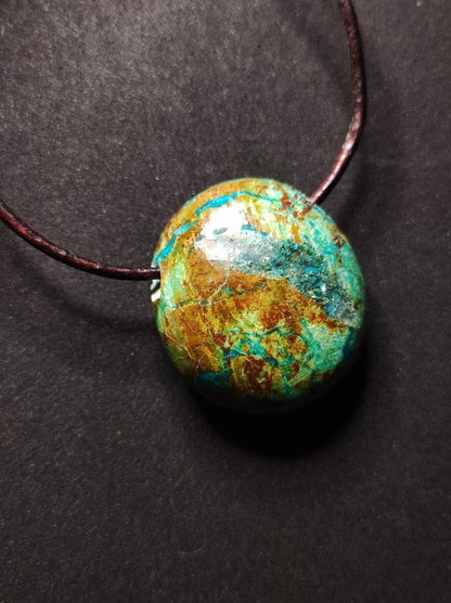 Chrysocoll Chrysokoll Chrysocolla ~ Edelstein Kette ~HIPPIE ~GOA ~Boho ~Ethno ~Nature ~Heilstein - Art of Nature Berlin