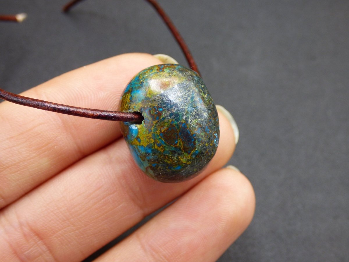 Chrysocoll Chrysokoll Chrysocolla ~ Edelstein Kette ~HIPPIE ~GOA ~Boho ~Ethno ~Nature ~Heilstein - Art of Nature Berlin