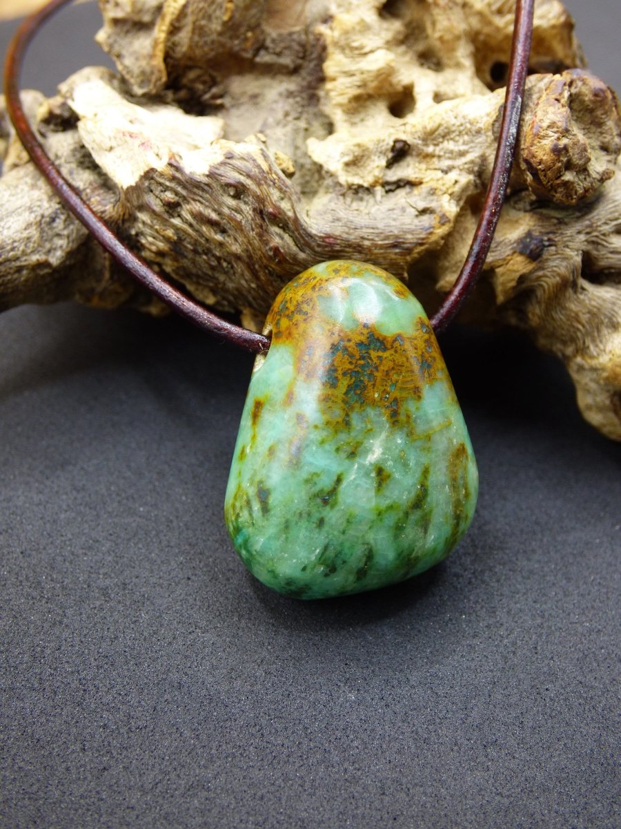 Chrysocoll Chrysokoll Chrysocolla ~ Edelstein Kette ~HIPPIE ~GOA ~Boho ~Ethno ~Nature ~Heilstein - Art of Nature Berlin