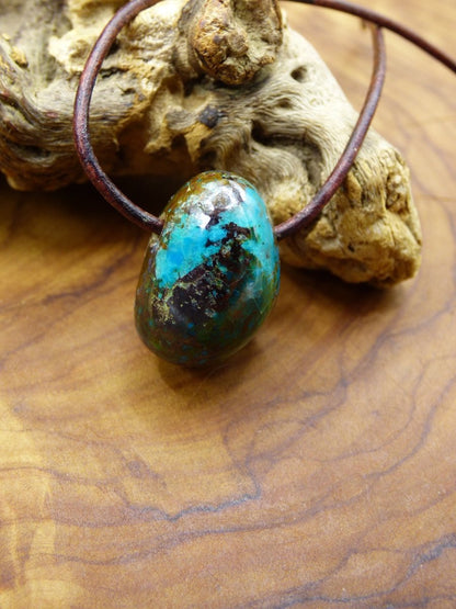 Chrysocoll Chrysokoll Chrysocolla ~ Edelstein Kette ~HIPPIE ~GOA ~Boho ~Ethno ~Nature ~Heilstein - Art of Nature Berlin