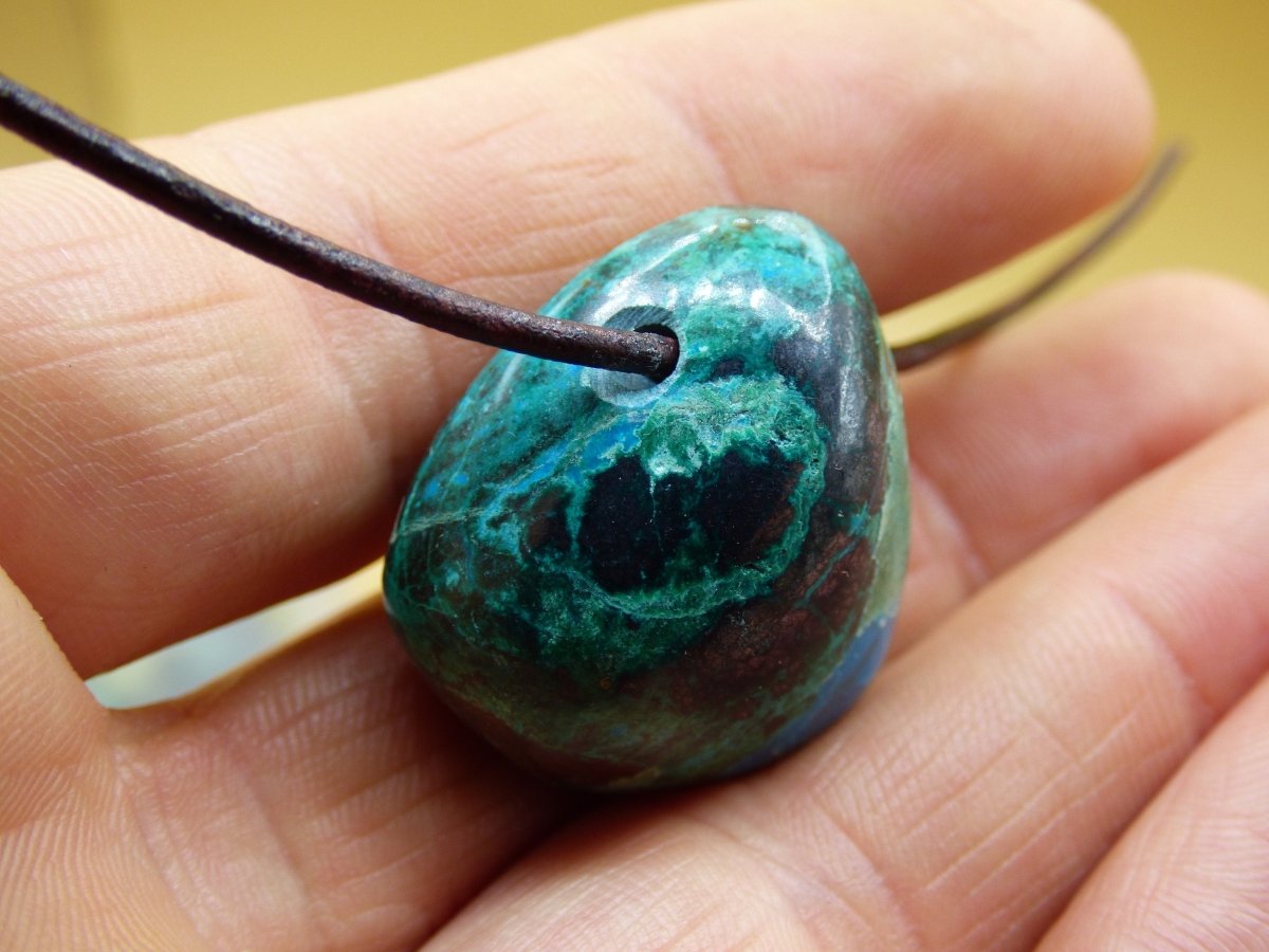 Chrysocoll Chrysokoll Chrysocolla ~ Edelstein Kette ~HIPPIE ~GOA ~Boho ~Ethno ~Nature ~Heilstein - Art of Nature Berlin