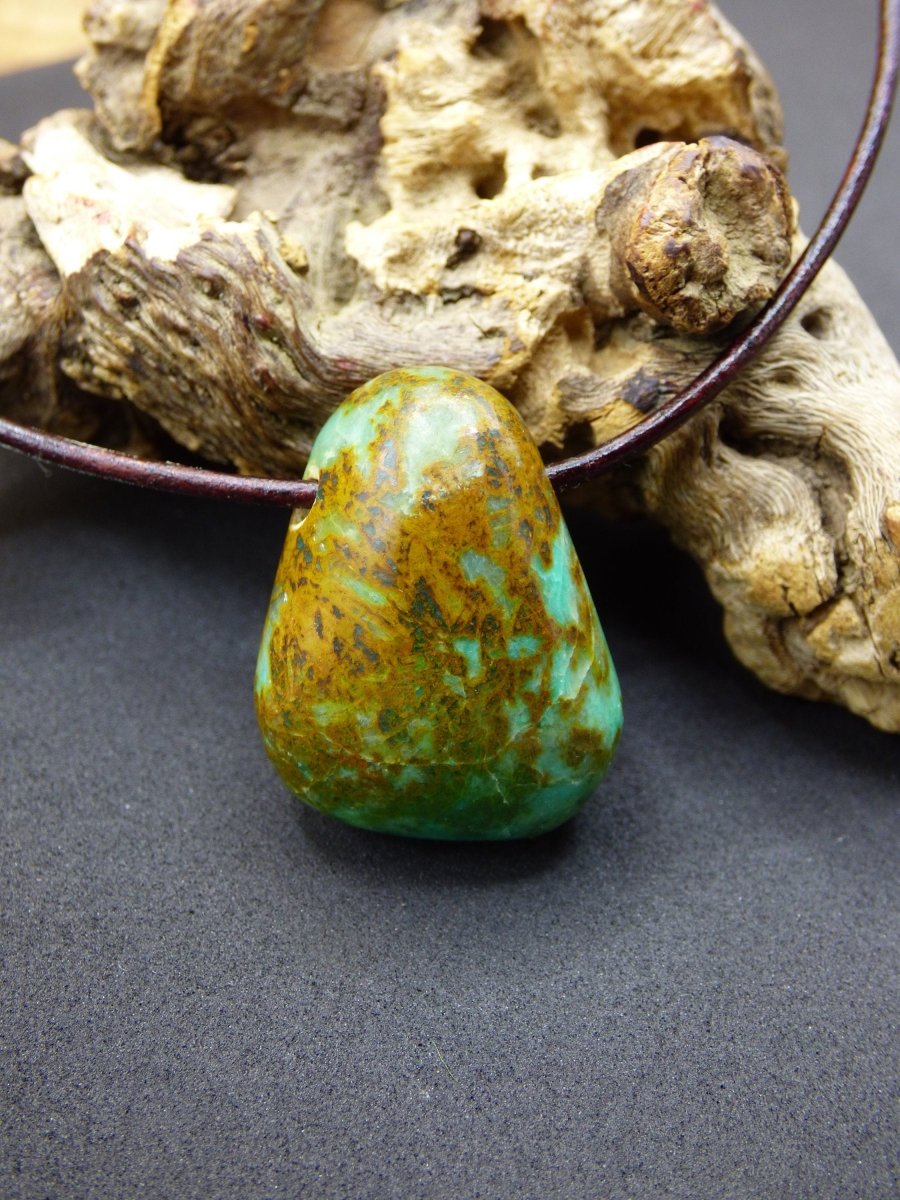 Chrysocoll Chrysokoll Chrysocolla ~ Edelstein Kette ~HIPPIE ~GOA ~Boho ~Ethno ~Nature ~Heilstein - Art of Nature Berlin