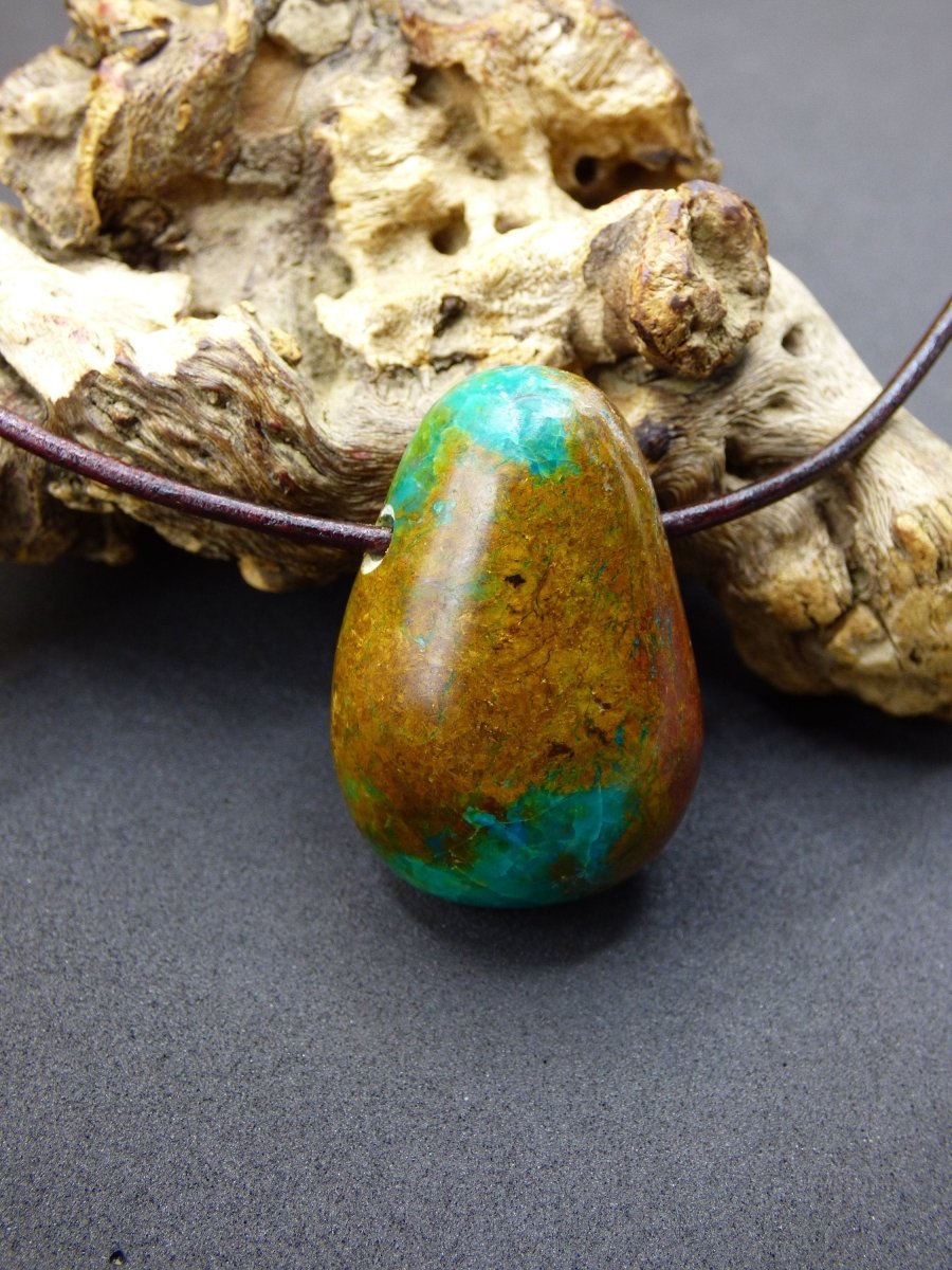 Chrysocoll Chrysokoll Chrysocolla ~ Edelstein Kette ~HIPPIE ~GOA ~Boho ~Ethno ~Nature ~Heilstein - Art of Nature Berlin