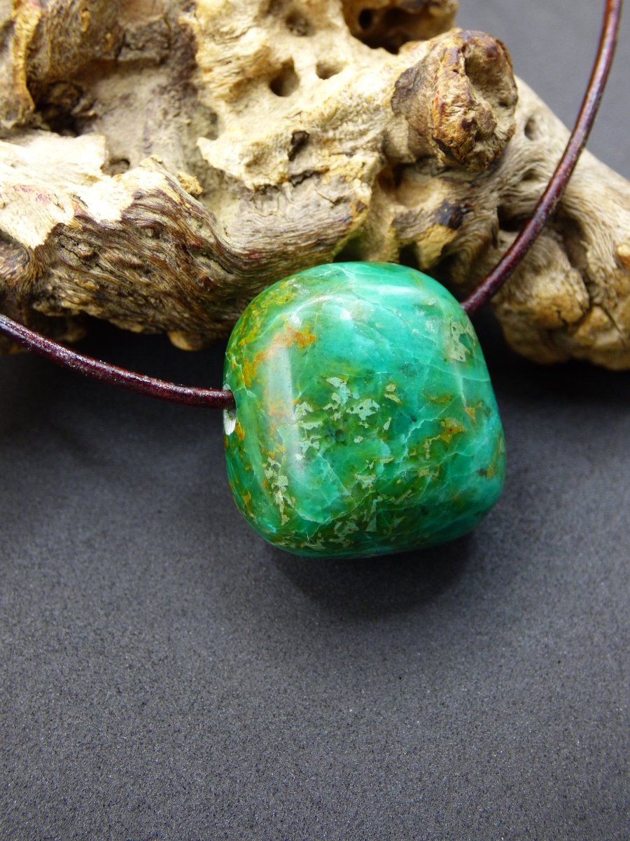 Chrysocoll Chrysokoll Chrysocolla ~ Edelstein Kette ~HIPPIE ~GOA ~Boho ~Ethno ~Nature ~Heilstein - Art of Nature Berlin