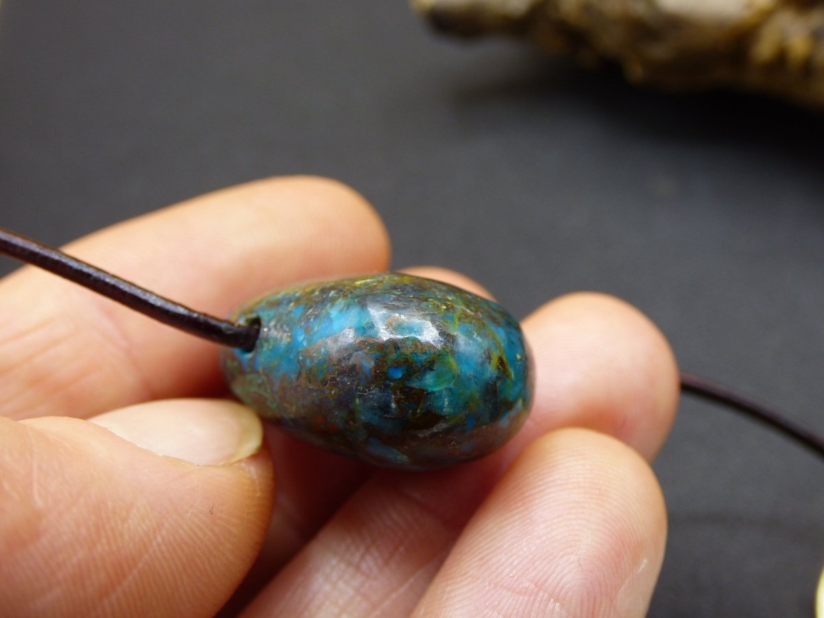 Chrysocoll Chrysokoll Chrysocolla ~ Edelstein Kette ~HIPPIE ~GOA ~Boho ~Ethno ~Nature ~Heilstein - Art of Nature Berlin