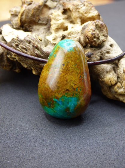 Chrysocoll Chrysokoll Chrysocolla ~ Edelstein Kette ~HIPPIE ~GOA ~Boho ~Ethno ~Nature ~Heilstein - Art of Nature Berlin