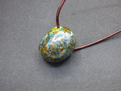 Chrysocoll Chrysokoll Chrysocolla ~ Edelstein Kette ~HIPPIE ~GOA ~Boho ~Ethno ~Nature ~Heilstein - Art of Nature Berlin