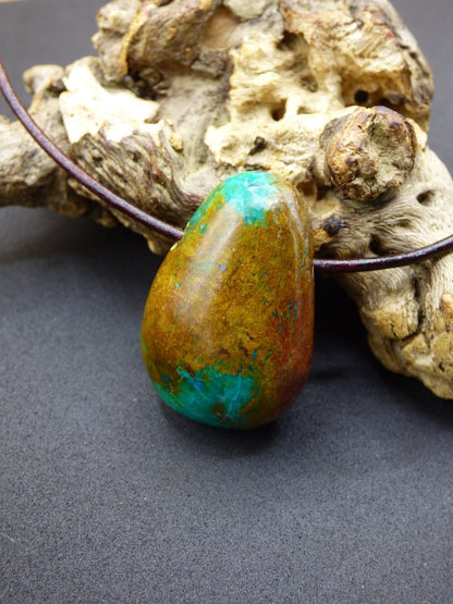 Chrysocoll Chrysokoll Chrysocolla ~ Edelstein Kette ~HIPPIE ~GOA ~Boho ~Ethno ~Nature ~Heilstein - Art of Nature Berlin