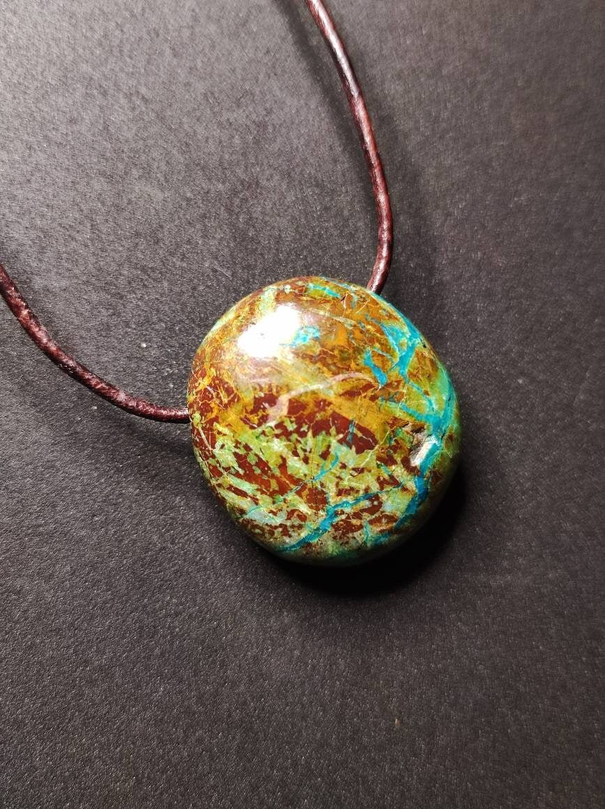 Chrysocoll Chrysokoll Chrysocolla ~ Edelstein Kette ~HIPPIE ~GOA ~Boho ~Ethno ~Nature ~Heilstein - Art of Nature Berlin