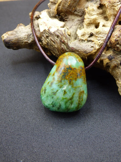 Chrysocoll Chrysokoll Chrysocolla ~ Edelstein Kette ~HIPPIE ~GOA ~Boho ~Ethno ~Nature ~Heilstein - Art of Nature Berlin