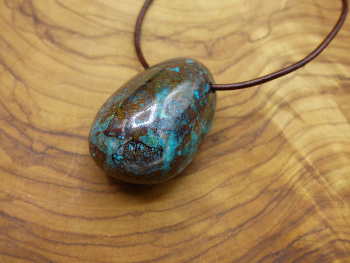 Chrysocoll Chrysokoll Chrysocolla ~ Edelstein Kette ~HIPPIE ~GOA ~Boho ~Ethno ~Nature ~Heilstein - Art of Nature Berlin