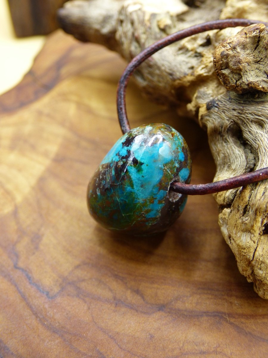 Chrysocoll Chrysokoll Chrysocolla ~ Edelstein Kette ~HIPPIE ~GOA ~Boho ~Ethno ~Nature ~Heilstein - Art of Nature Berlin