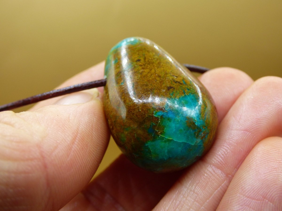 Chrysocoll Chrysokoll Chrysocolla ~ Edelstein Kette ~HIPPIE ~GOA ~Boho ~Ethno ~Nature ~Heilstein - Art of Nature Berlin