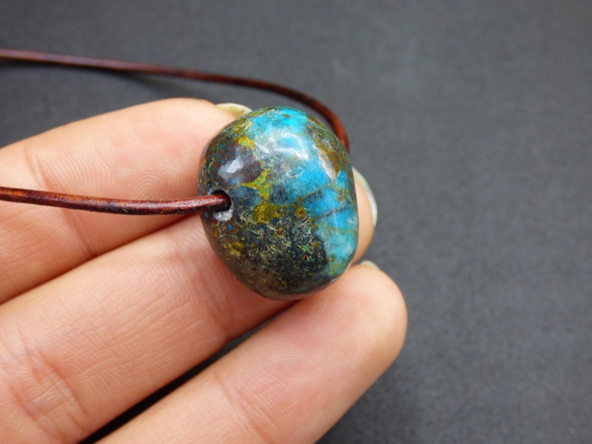 Chrysocoll Chrysokoll Chrysocolla ~ Edelstein Kette ~HIPPIE ~GOA ~Boho ~Ethno ~Nature ~Heilstein - Art of Nature Berlin