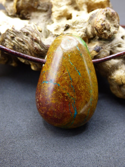 Chrysocoll Chrysokoll Chrysocolla ~ Edelstein Kette ~HIPPIE ~GOA ~Boho ~Ethno ~Nature ~Heilstein - Art of Nature Berlin