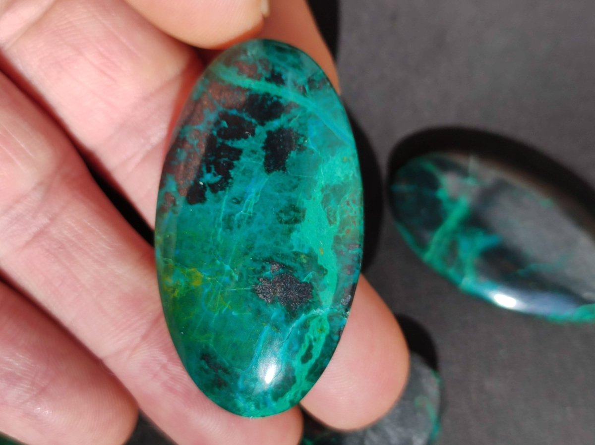 Peruvian Chrysocolla Designer Cut Cabochon, outlets Designer Cabochons