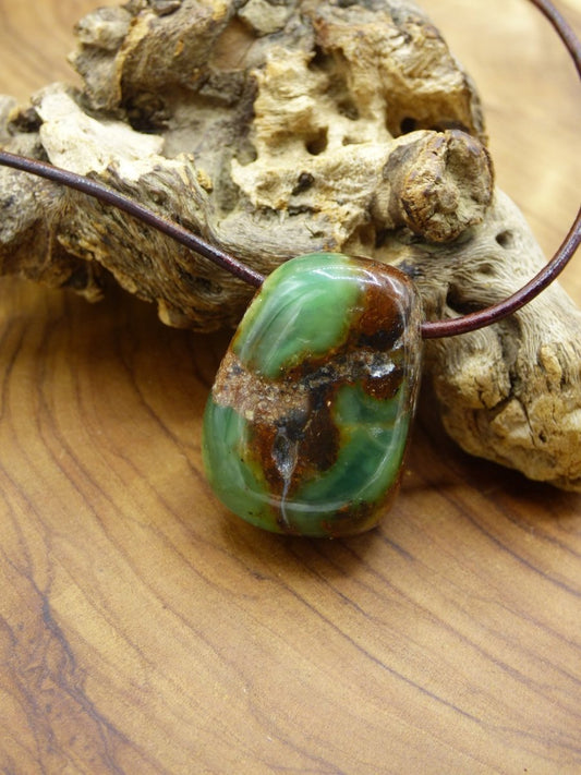 Chrysopras ~ Edelstein Kette ~HIPPIE ~GOA ~Boho ~Tibet ~Ethno ~Nature ~Schutzsymbol ~Heilstein ~Rarität - Art of Nature Berlin