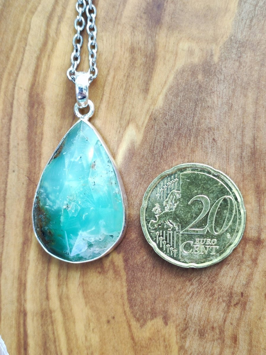 Chrysoprase AAA Edelstein Kette 925 Sterling Silber - Edler Frau Mann Schmuck Filigran Hochzeitstag Geburtstag Geschenk Heilstein Rarität - Art of Nature Berlin