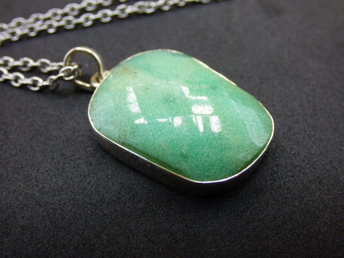 Chrysoprase AAA Edelstein Kette 925 Sterling Silber - Edler Frau Mann Schmuck Filigran Hochzeitstag Geburtstag Geschenk Heilstein Rarität - Art of Nature Berlin